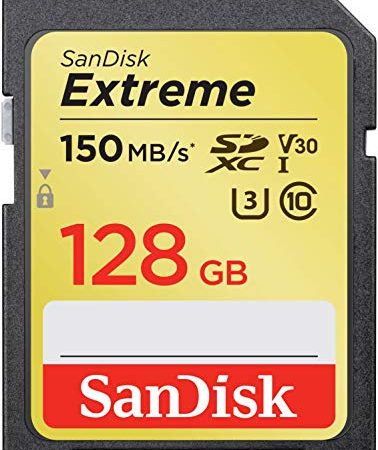 Carte mémoire SDXC SanDisk Extreme 128 Go jusqu'à 150 Mo/s, Classe 10, U3, V30