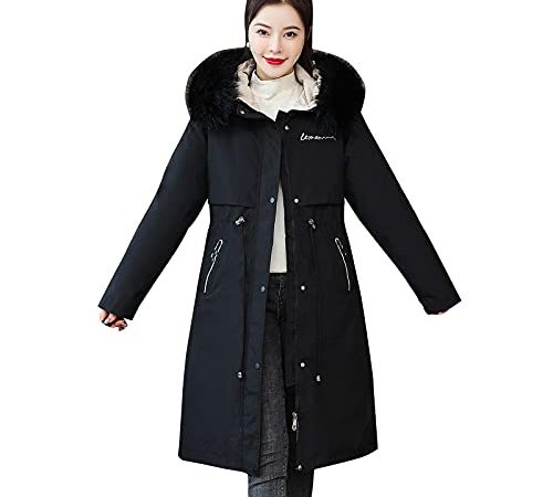 Dasongff Manteaux Femme d'hiver Grand Taille Manteau Hiver Vestes de Randonnée Softshell Doudoune Chaud Parka Longue Blouson À Capuche en Fausse Fourrure Cardigan Epais Trenche à Manches Longues