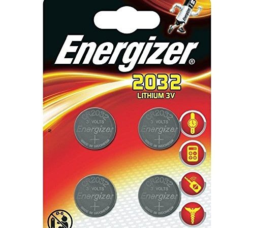 Energizer cr2032 Piles Bouton au Lithium 3 V Batterie – (Lot de 4) Vendu par Generous Relax