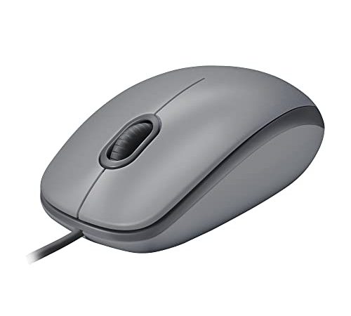 Logitech M110 Souris Filaire USB, Boutons Silencieux, Taille Standard au Design Confortable, Ambidextre, Compatible avec PC/Mac/Portable - Grise