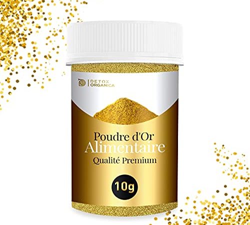 Poudre Alimentaire Or [10G - Colorant Alimentaire Poudre] 100% ALIMENTAIRE – Irisée | Décoration Gâteaux, Chocolats, Macarons, Boissons… Déversez votre créativité ! (Dorée)