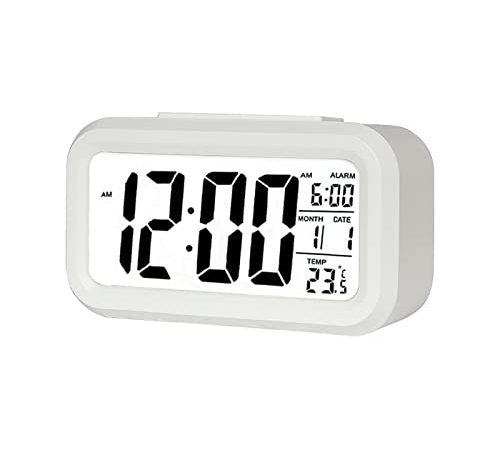 Réveil Numérique, Jsdoin Alarm Réveil LED avec Température, Fonction Snooze, 12/24H Conversión, du Calendrier, pour Chambre à Coucher, Bureau, Cuisine