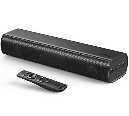 Barre de Son TV,Sakobs Barre de Son PC,Barre de Son Bluetooth 5.0 avec 3D Surround Sound,télécommande/Optique/RCA/Aux