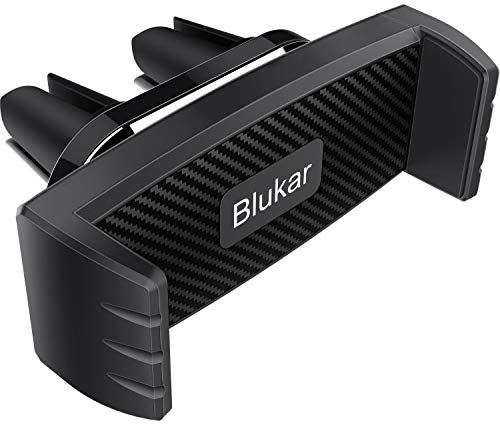 Blukar Support Téléphone Voiture, Support à Grille d'aération Support Ventilation Rotation 360° avec 2 Clips pour Smartphones et GPS 4.7-6.7 Pouces