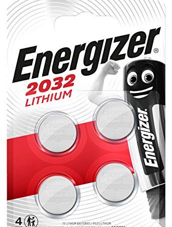 Energizer Pile CR2032, Piles Plates Lithium, Lot de 4