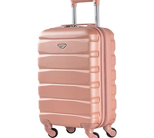 Flight Knight ABS Valise Cabine 55x35x20 cm Compatible avec Air France, Hop! easyJet, RyanAir Et Bien d'autres! Bagage a Main Legere Sac Cabine avec 4 Roues.