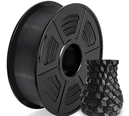 JAYO Filamento PLA 1.75mm, Filamento Stampante 3D, Precisione Dimensionale ±0.02mm, Bobina PLA, 1 kg (2.2lbs), PLA Nero