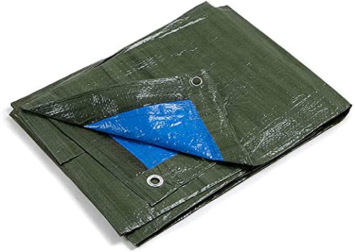 kippen 6068B1 - Bâche à œillets Bicolore 90 g/m² Taille 3 x 4 (12 m²) Vert/Bleu