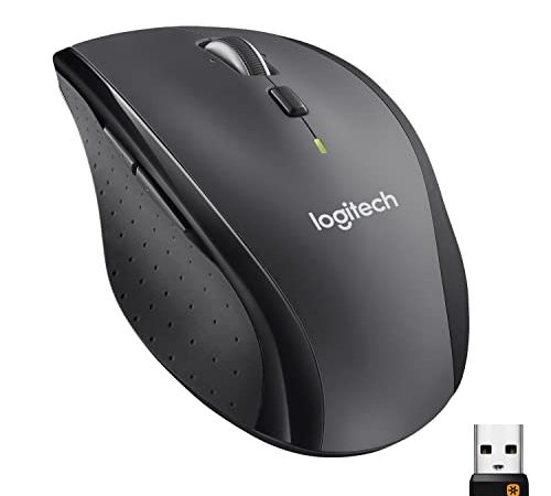 Logitech Souris M705 Marathon Sans Fil, Récepteur USB Unifying 2,4 GHz, 1000 PPP, 5 Boutons Programmables, Pile Durée 3 ans, Compatible PC, Mac, Ordinateur Portable, Chromebook - Gris