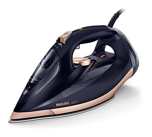 Philips Azur Fer à Repasser Vapeur - 3000W, 55g/min, Effet Pressing 250g, Semelle SteamGlide, Noir (GC4909/60)