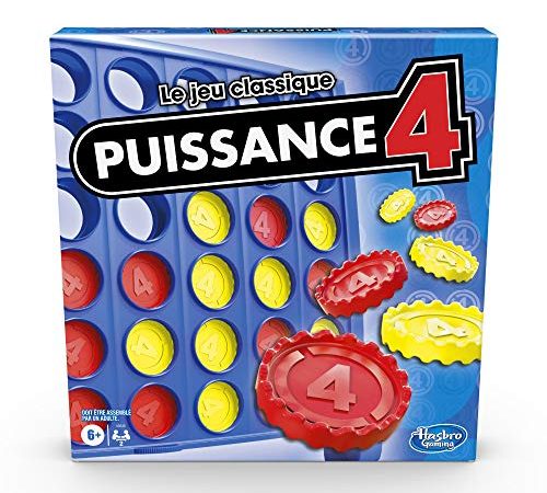 Puissance 4, Jeu de societe de strategie pour enfants, Version francaise, A partir de 6 ans