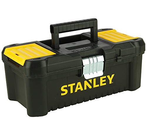 Stanley Stst1-75515 Boîte À Outils Avec Plateau Porte-Outils Amovible - 2 Organiseurs Sur Le Couvercle - Charnières Plastiques - Attaches Métalliques - Cadenassable (Non-Fourni) 12,5" Multicolore