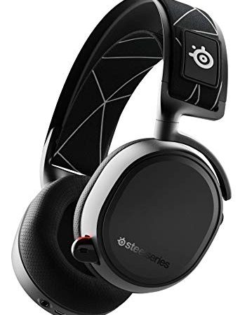 SteelSeries Arctis 9 - Casque de jeu sans fil double - Sans fil 2,4 GHz sans perte + Bluetooth - Autonomie de plus de 20 heures - Pour PC, PlayStation 5 et PS4, Noir