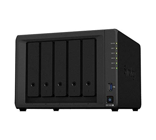 Synology Disk Station DS1520+ - Serveur NAS - 5 Baies - SATA 6Gb/s - Raid 0, 1, 5, 6, 10, JBOD - RAM 8 Go - Gigabit Ethernet - iSCSI