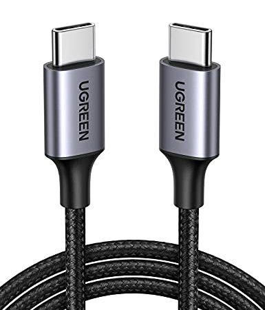 UGREEN Câble USB C vers USB C PD Charge Rapide 60W Câble USB Type C Nylon Tressé Compatible avec MacBook Pro iPad Air 4 2020 Galaxy S22 Ultra S21 S20 Note 10 A70 A51 Switch PS5 Manette (1M)