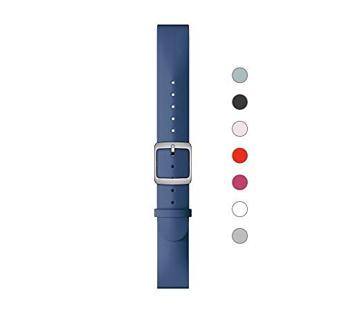 Withings Bracelet en Silicone Spécial Sport pour ScanWatch, Steel HR, Steel HR Sport, Move ECG, Move and Steel [Exclusif Amazon], Mixte Adulte, Bleu (Foncé - Boucle Argentée), 18mm