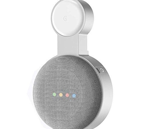 Baaletc Outlet Mural Hanger pour Google Home Mini/Google Nest Mini (2nd Gen) Voice Assistants, Prise Wall Mount Stand Holder pour Home Voice Assistants, Cache la Câble de Home Mini