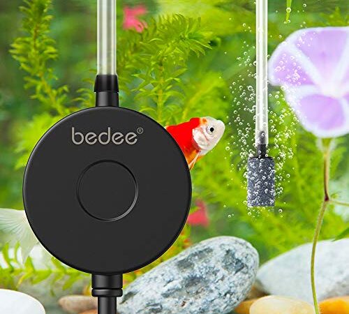 bedee Pompe a Air Aquarium, Pompe Air Aquarium Silencieuse <35db, Électromagnétique Oxygène Pompe à air Aquarium, Jusqu'à 50L Réservoir À Poissons, Économie d'énergie 1W, Plus Calme