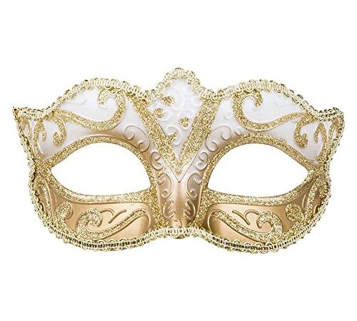 Boland 00338 - Masque pour les yeux Venice Felina, or, élastique, ornements, bal masqué, Venise, carnaval, fête de thème, costume