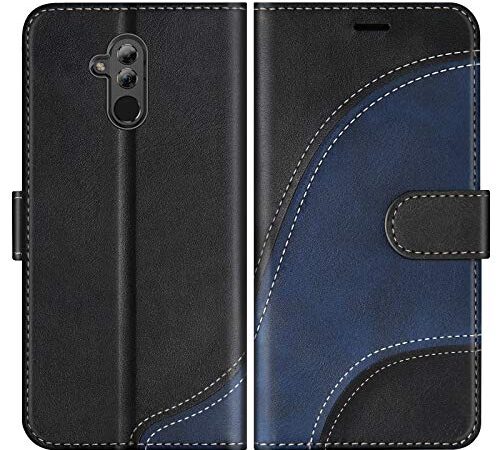 BoxTii Coque pour Huawei Mate 20 Lite, Portefeuille Etui en Cuir PU, Magnétique Protection Housse Coque pour Huawei Mate 20 Lite, Noir