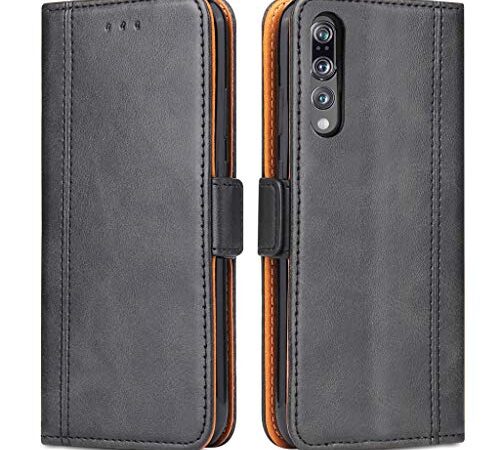 Bozon Coque Huawei P20 Pro, Housse pour Huawei P20 Pro en Cuir Portefeuille Etui avec Fentes de Cartes, Fonction Support, Fermeture Magnétique (Noir)