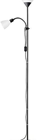 Brilliant AG 93008/76 Spari 4 Lampadaire avec Liseuse Aluminium/Plastique 60 W E27 Noir/Blanc