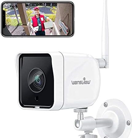 Caméra de Surveillance WiFi Extérieure, Wansview Caméra IP 1080P WiFi Caméra Étanche IP66 avec Détection de Mouvement, Audio Bidirectionnel, ONVIF/RTSP, Fonctionne avec Alexa - W6 Blanche