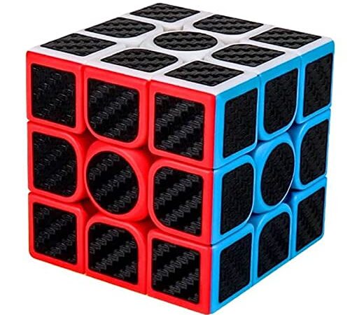 Cube Magique Meilong Moyu Cubing Classroom Fibre de Carbone, adhésif antidérapant avec Rotation Plus Rapide, Facile et Doux, Puzzle 3D, débutants et Professionnels (Ca1)