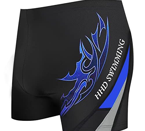 HHD® Maillot de Bain, Slip de Bain pour Homme en Bonne élasticité de materiau High-Tech Broderie Trunks Boxers Slip Short de Bain avec Avant Tie pour Plage/Sport/Natation/Plongée