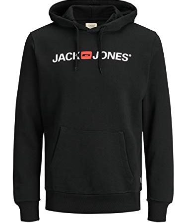 Jack & Jones Jjecorp Logo Sweat Hood Noos Shirt À Capuche, Noir (Black Detail:Reg Fit), Large Homme