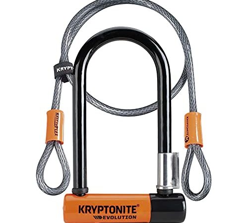 Kryptonite Evolution Mini-7 Serrure avec câble et support flexibles - Orange, 7 pouces