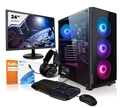 Megaport Super Méga Pack - PC Gamer Complet AMD Ryzen 5 5600G • Ecran LED 24" • Windows 11 • AMD Radeon Vega 7 • 16Go 3200MHz DDR4 • 500Go M.2 SSD • Claviers de Jeu et Souris • WLAN