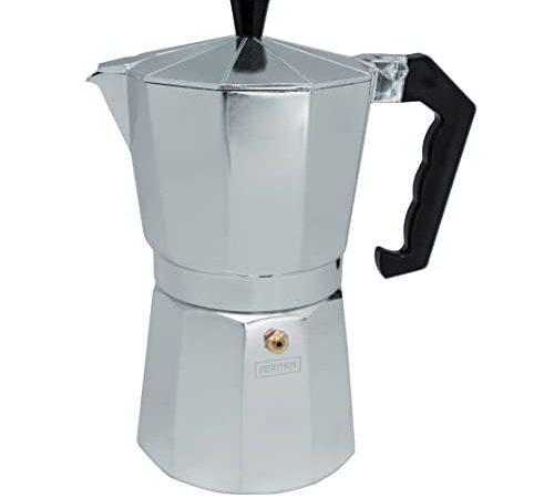 Nerthus FIH 834 Cafetière à induction 6 tasses, Machine à café Italien classique, Argent Métallique