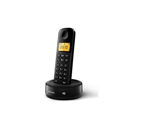 Philips Telephone Fixe sans Fil - D1651B/01 - Téléphone DECT - Noir