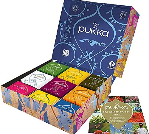 Pukka Coffret Sélection Thés Et Infusions Biologiques Et Ayurvédiques Issus Du Commerce Equitable, 100% Bio, Idée Cadeau Fête Des Mères, 45 Sachets