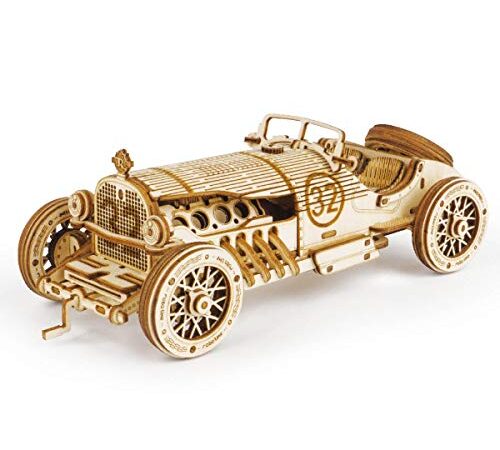 ROKR Car en Bois à Construire - 3D Puzzle Maquette Bois - Maquette mécanique pour des Enfants et des Adulte (Grand Prix Car)