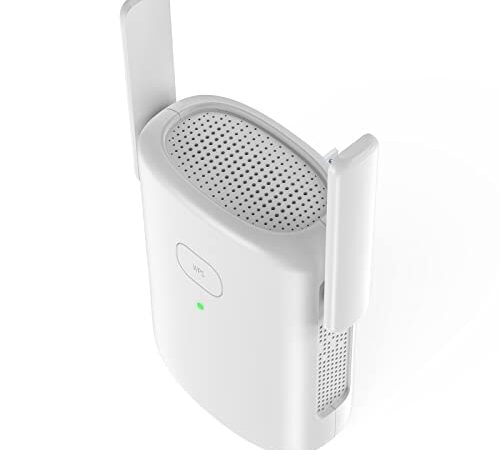 Répéteur WiFi 1200 Mbps, Utilisé pour étendre la Couverture du Réseau Domestique, Amplificateur WiFi 2,4 GHz et 5 GHz, Compatible avec Tous Les Routeurs, Port Ethernet, WPS/AP, Facile à Configurer