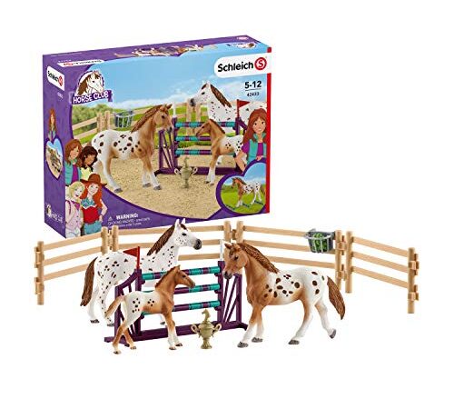 SCHLEICH- Coffret L’entraînement au Concours d'Horse Club Lisa Playset, 42433, Multicolore