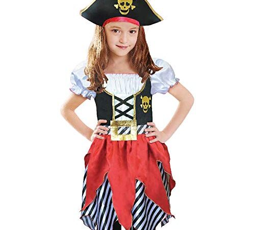 Sincere Party Costume de pirate pour les filles Pirate Buccaneer Princess - pour enfants Taille 7-8ans