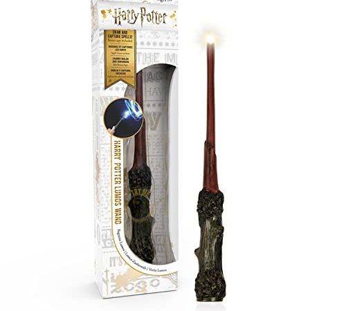 WOW! STUFF Harry Potter Baguette Lumos lumineuse 17,8 cm | Cadeaux officiels du monde des sorciers, jouets et objets de collection | Accessoire de déguisement pour les fans de 6 ans à adulte