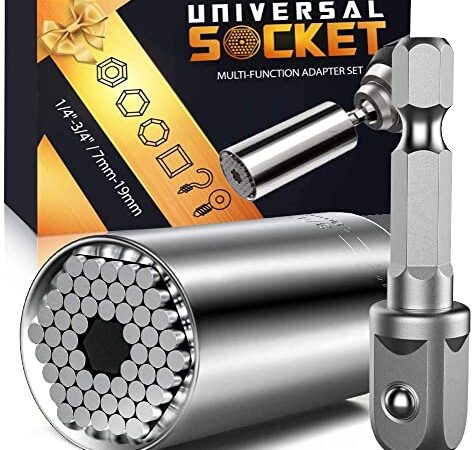 Idee Cadeau Homme Douille Universelle - Cadeau Papa Anniversaire Original Gadget Insolite Utile Douille Universelle 7-19 mm Bricolage Outillage Cadeau Noel Homme Papy Pere Mari Personnalisé