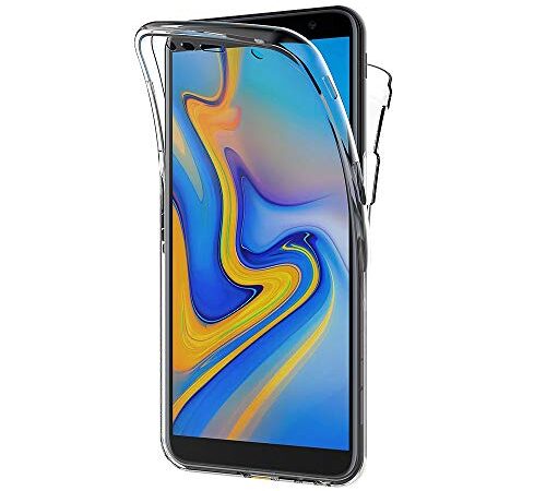 AICEK Coque Samsung Galaxy J6 Plus, 360°Full Body Transparente Silicone Coque pour Samsung Galaxy J6+ Housse Silicone Etui Case (6,0 Pouces)
