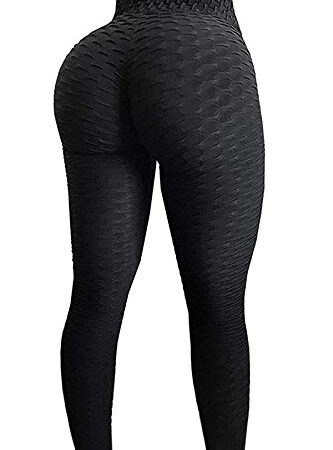 Legging Femme Pantalon de Sport Yoga Fitness Gym Pilates Taille Haute GP-11(Black,S)