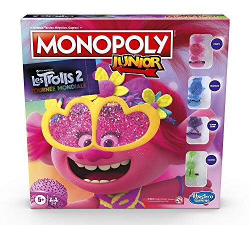 Monopoly Junior Trolls - Jeu de Societe - Jeu de Plateau - Version Française