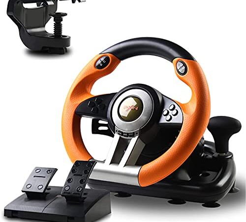 PXN Volant avec Pédales et Levier de Vitesse,volant de jeu Adapté pour PC Xbox One Switch PS3 PS4 Racing Wheel V3II