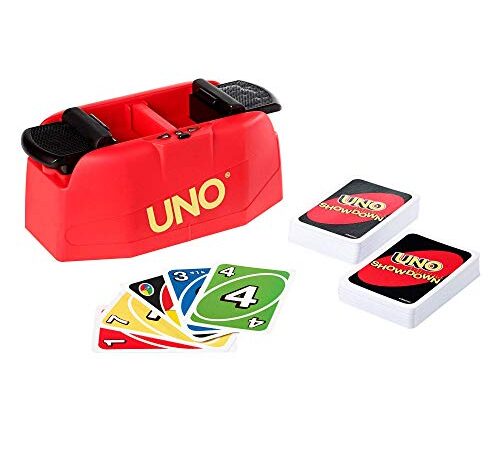 UNO Showdown jeu de société et de 112 cartes avec lanceur, pour enfants et adultes, GKC04
