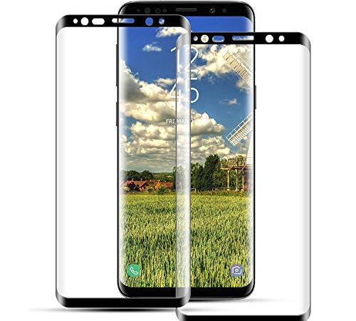 2 Pièces Verre Trempé Galaxy S9, Vitre Protection Samsung S9 [3D Couverture Complète] [Haute Sensibilité] [sans Bulles] [Pose Facile] [Dureté 9H] Film Protection d'écran Samsung Galaxy S9