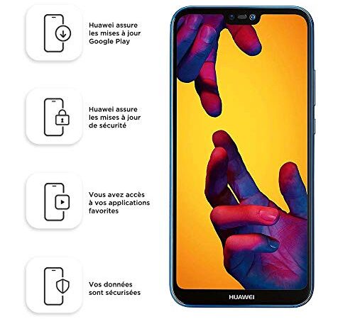 Huawei P20 Lite 64 Go Dual-SIM Smartphone débloqué en usine 4G/LTE (Klein Blue) (certifié reconditionné)