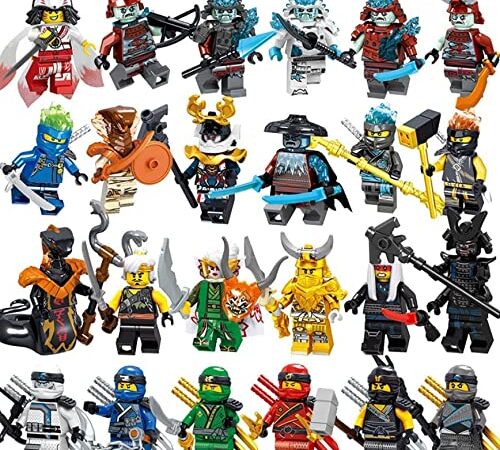 Ninjago Lot de 24 Figurines , Blocs De Construction Ninjago, Briques Figurines Jouets pour Enfants Jeu pour Enfant