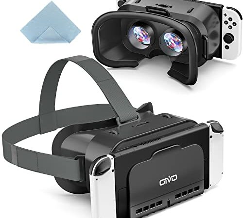 OIVO Casque VR Compatibles avec Nintendo Switch/Switch OLED avec Lentilles HD Réglables, Lunettes VR (réalité virtuelle) pour Nintendo Switch OLED, Kit Switch VR, Lunettes 3D Switch